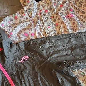 The North Face Kids' Pink and Brown Raincoat